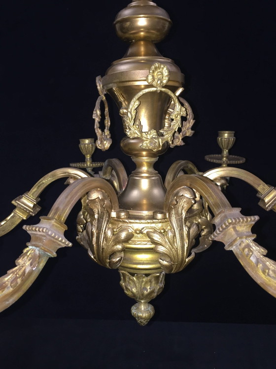 Lustre Louis XVI en bronze doré. (photo 3 of 4)