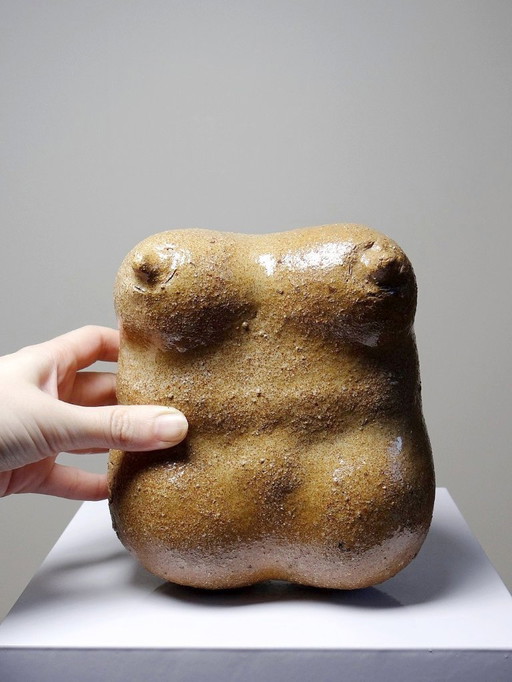 Petite Vénus Sculpturale En Grès, Buste De Femme, Vintage Signé, Années 90