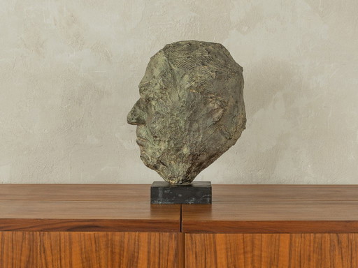 Unieke bronzen sculptuur van Helmut Kohl, vintage