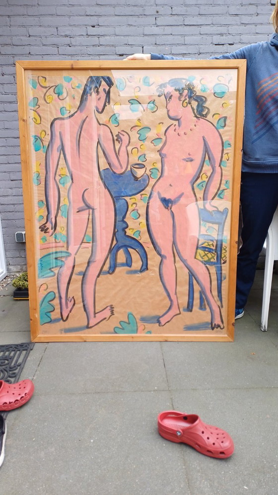 Image 1 of Pintura sobre papel enmarcada - Eddy Varekamp