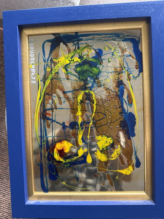 Œuvre d'Art Abstraite Vintage sur Miroir 'Bruggeman 77' – Lithographies et sérigraphies, Glass (photo 4 of 5)