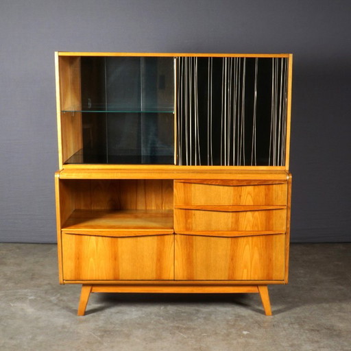 Vintage Cocktail Barkast Met Vitrine – Bohumil Landsman Voor Jitona – Jaren 60 – vitrinekasten, Glass, Wood