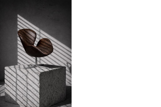 Image 1 of Poltrona Swan in pelle marrone danese vintage di metà secolo, realizzata da Arne Jacobsen per Fritz Hansen, 1958