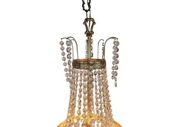 Image 1 of Lampadario - Stile Impero - Cristallo - Ottone - XX secolo