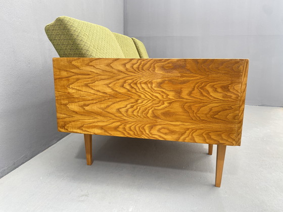 Image 1 of Divano in legno di metà secolo con tavolino laterale – Design modulare, anni '70