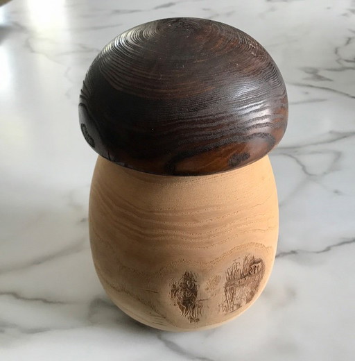 Large turned wood mushroom