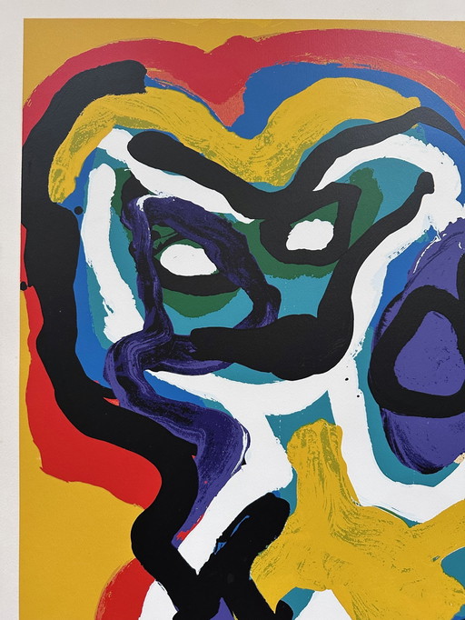 Karel Appel - Wednesday "yellow flower head" screenprint