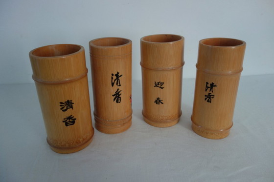 Image 1 of 4 bamboo pots China vintage