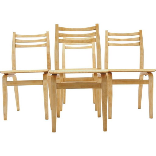 Set of 4 midcentury Wood Dining Room Chairs 1970