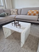 2x vintage Carrara marble coffee tables