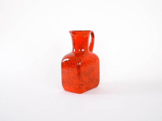 Image 1 of Rote Keramikvase, italienisches Design, 1960er Jahre, hergestellt in Italien