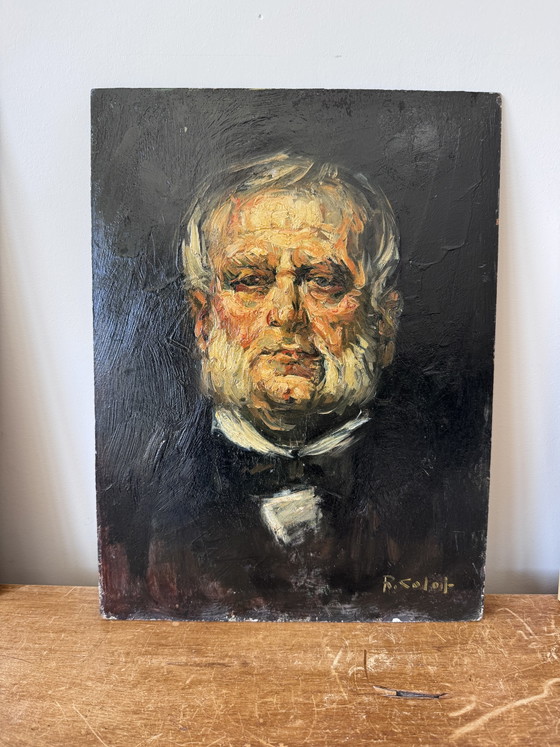 Mid-Century Expressionist Portrait Painting by Robert Colot (Belgian, 1927–1993) – Paintings & Drawings, Wood (photo 5 of 5)