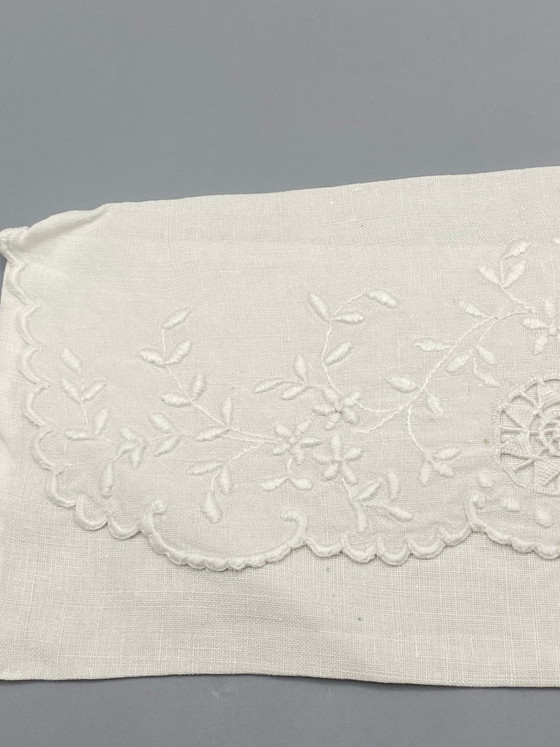 Serviette brodée ancienne « Monsieur » – linge de trousseau vers 1900 – Objets déco, Cotton (photo 3 of 6)