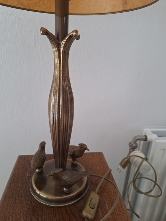 Hohe Bronze-Tischlampe 60 cm Kullmann – Tischlampen, Metal, Textile (photo 3 of 5)