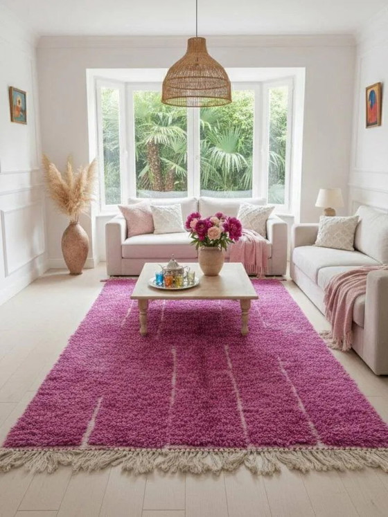 Tappeto marocchino viola fatto a mano, 150cm x 300cm – Tappeti, Wool (photo 3 of 4)