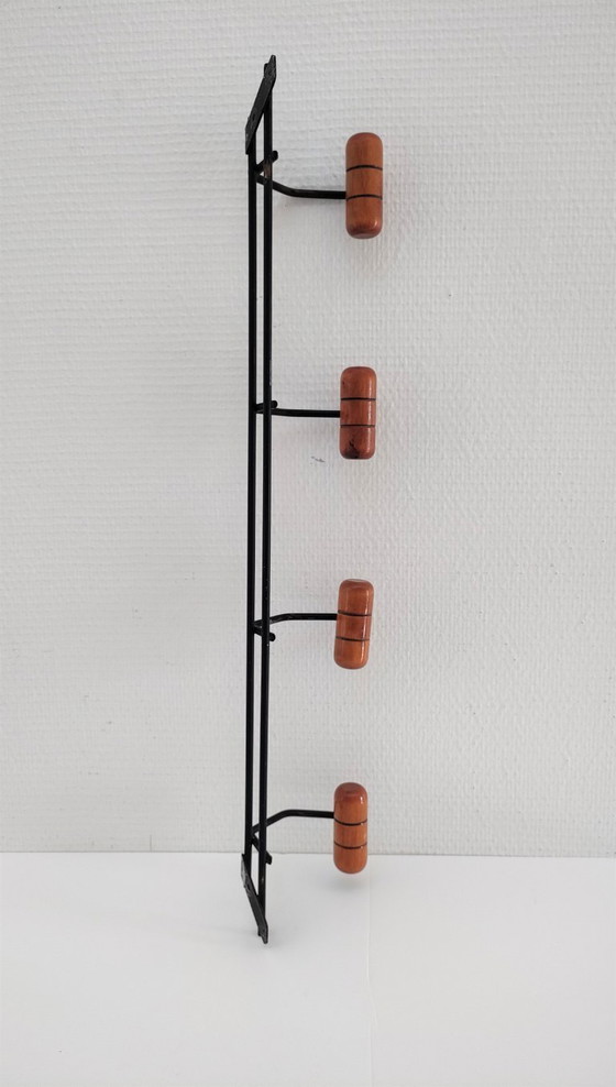 Image 1 of Modernist Coat Rack, Wood and Metal, 1960s