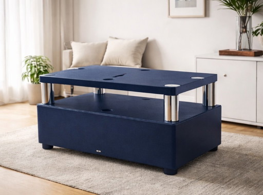 Leolux Design TV-Möbel / Audio-Möbel Blau – Beine aus Edelstahl