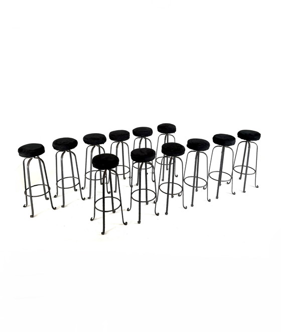 Image 1 of 12x tabouret de bar vintage en fer forgé '60s