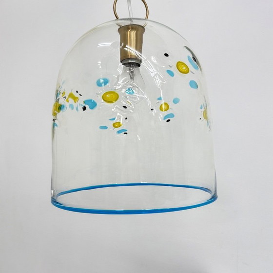 Image 1 of Mid-century design La Murrina glass hanging lamp flowers , 1970s , Italy