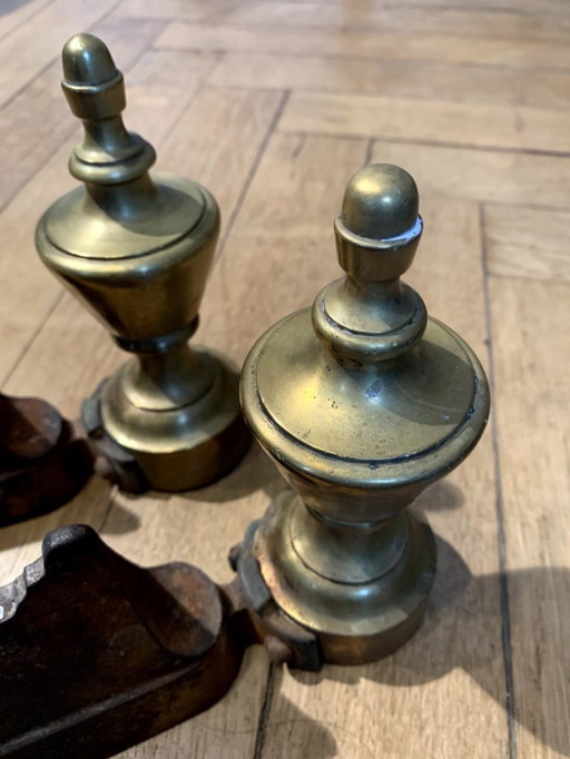 Coppia di alari del periodo Napoleone III, circa 1890