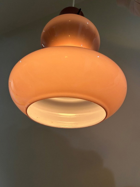 Vintage Glass Pendant Lamp 1970 (photo 4 of 9)