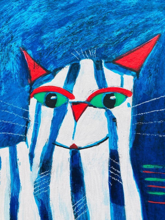 Image 1 of Franz L Lauter - Chat Bleu - Sérigraphie