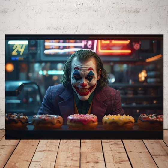 Image 1 of Foto stampata su plexiglass / Il Joker / Decorazione murale / Street art / Pop art