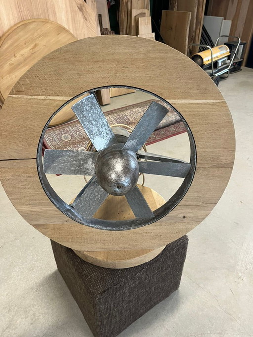 Ventilatore industriale in legno e acciaio