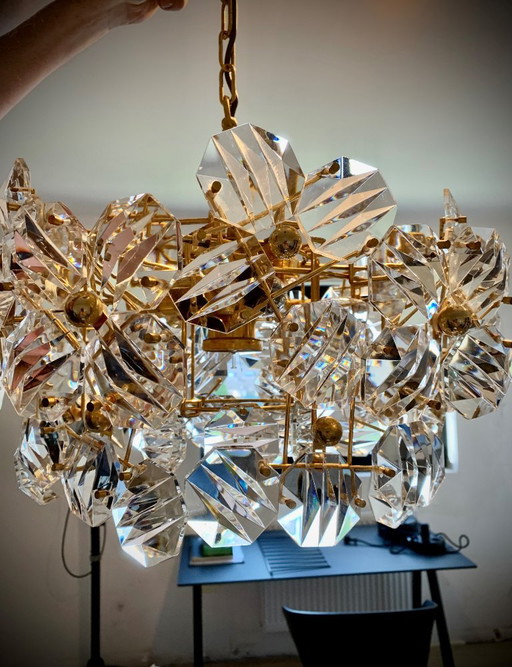 Authentischer Kinkeldey-Kronleuchter mit facettiertem Kristallglas – kroonluchters, Crystal