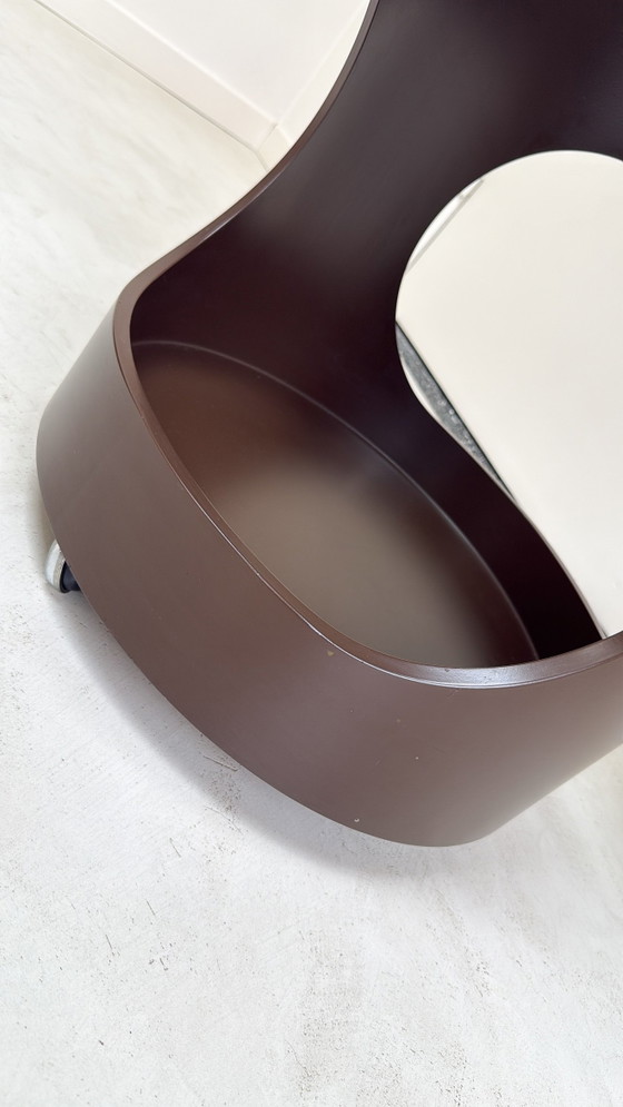 Vintage Space Age Dark Brown Luna Trolley Opal Furniture – Opal Möbel, Side tables, Plastic, Glass (photo 5 of 7)