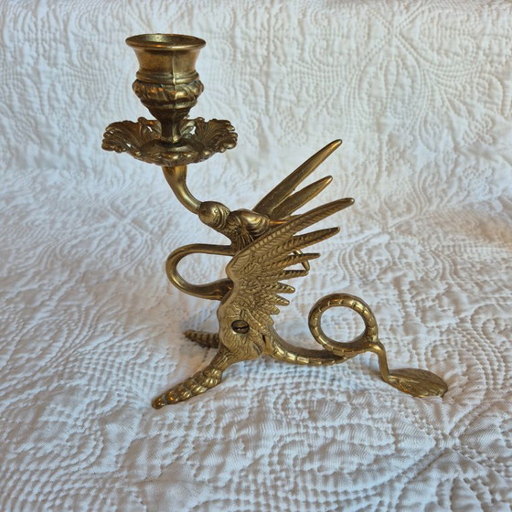 Coppia di portacandele con draghi alati – Stile Napoleone III – Metal (photo 8 of 13)