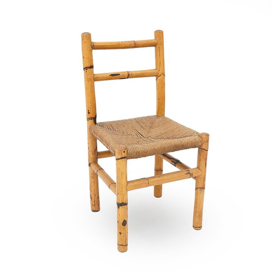 Image 1 of 4 sillas de ratán y paja tejida, años 60