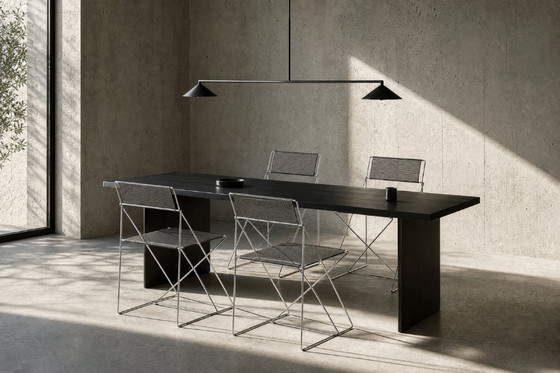 Image 1 of Vintage minimalistische metalen X-Line stoelen van Niels Jørgen Haugesen voor Hybodan, jaren 70, set van 4