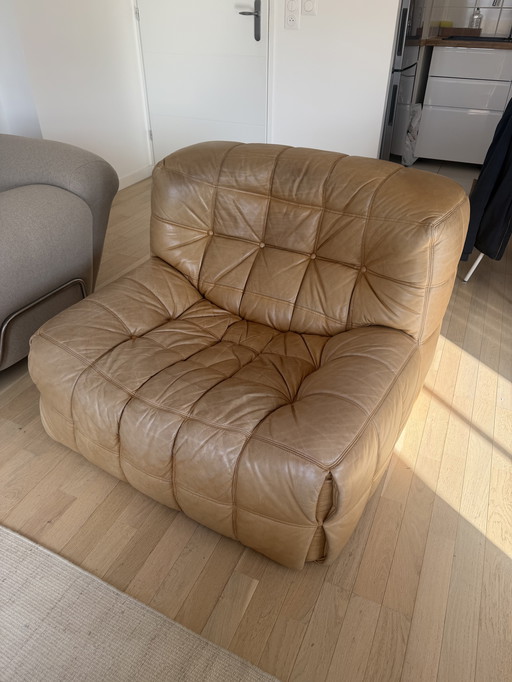 Rosace de fauteuil Kashima, cuir Havane