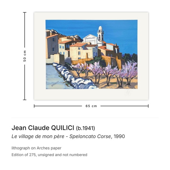 Image 1 of Jean Claude Quilici Het dorp van mijn vader - Speloncato Corsica lithografie 1990