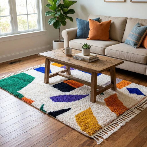 Natural artisanal Moroccan rug 2.5 x 1.5 m