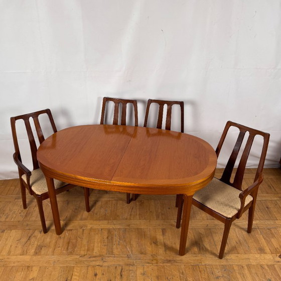 Image 1 of Set di 6 sedie da pranzo vintage in teak Nathan, anni '70 - British Mid-Century Modern