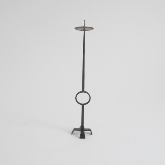 Image 1 of Wrought Iron Standing Candle Stick Holder
