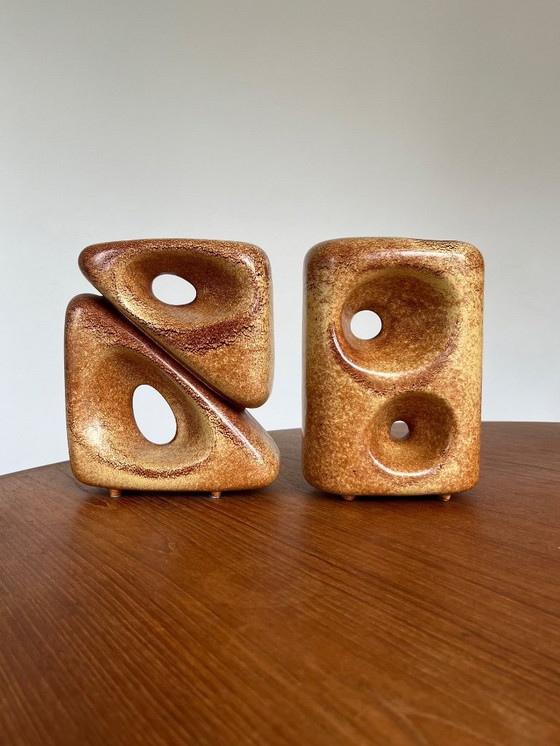 Image 1 of 2 (set) Roberto Rigon vases Bertoncello Ceramiche d'arte