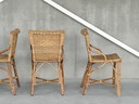4 sedie da pranzo vintage in rattan, circa anni '80