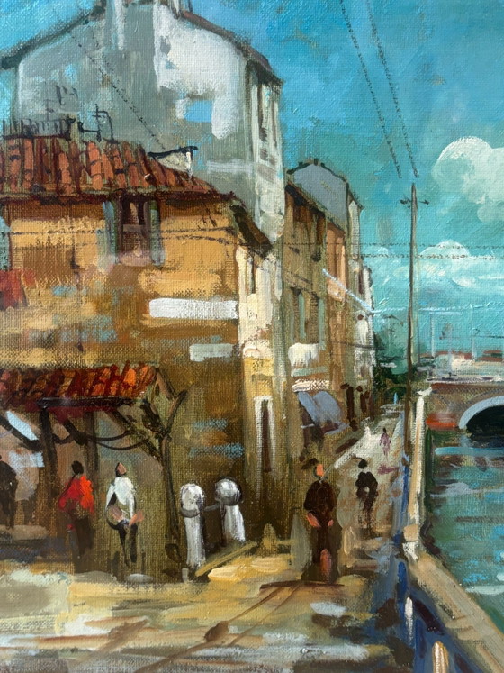 Oil Painting on Cardboard "Disappearing Milan: Vicolo dei Lavandai" by Giampietro Maggi (photo 10 of 11)