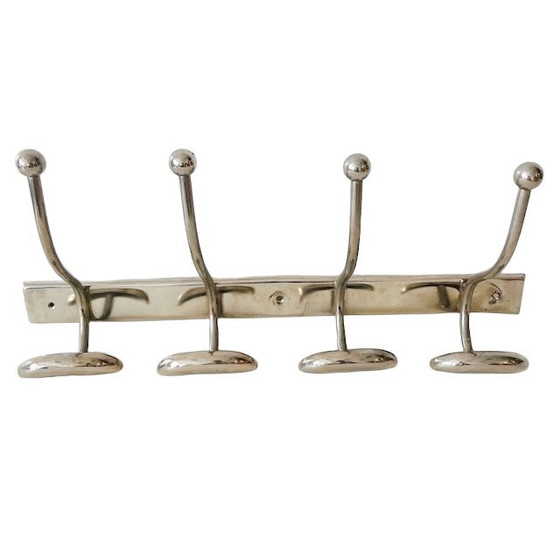 Image 1 of Porte-manteau vintage français style art déco chromé années 1960