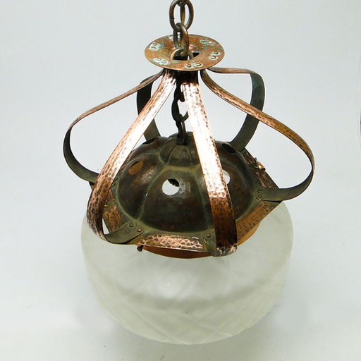 20th Century Glass Pendant Lamp, Austro-Hungary, 1890s – hanglampen, Brass (photo 2 of 24)