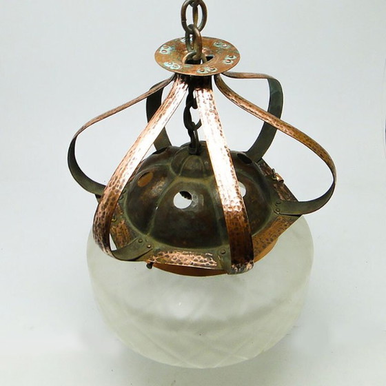 20th Century Glass Pendant Lamp, Austro-Hungary, 1890s – Brass (photo 2 of 24)