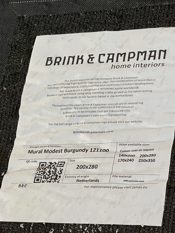 Image 1 of Tappeto murale Twinset Brink en Campman Burgundy