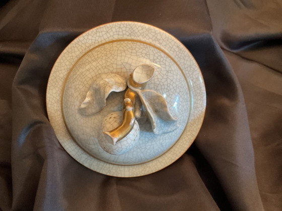 Image 1 of Seltene Vase aus krakeliertem Porzellan von Royal Copenhagen aus den 1940er-50er Jahren