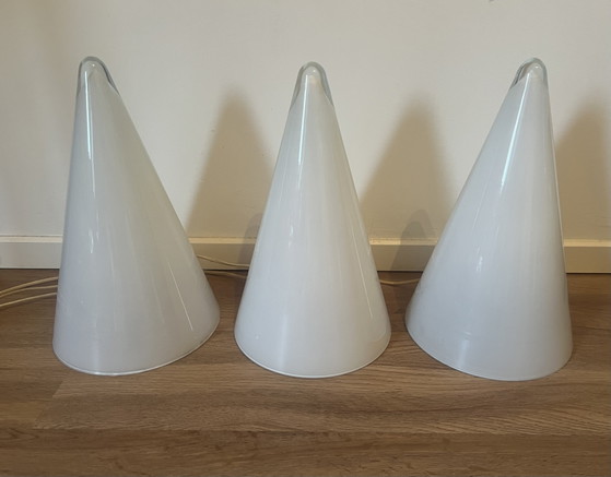 3 lampade vintage in vetro a forma di tipi per SCE Francia anni Settanta – Lampade da tavolo, Glass, Metal (photo 5 of 7)