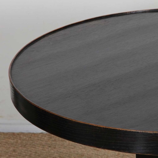 Round wooden high table, early 20th century work