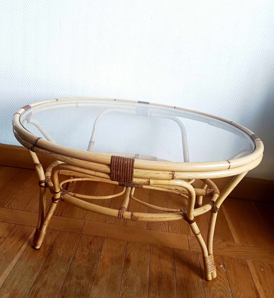Image 1 of Vintage Wicker Coffee Table 1970