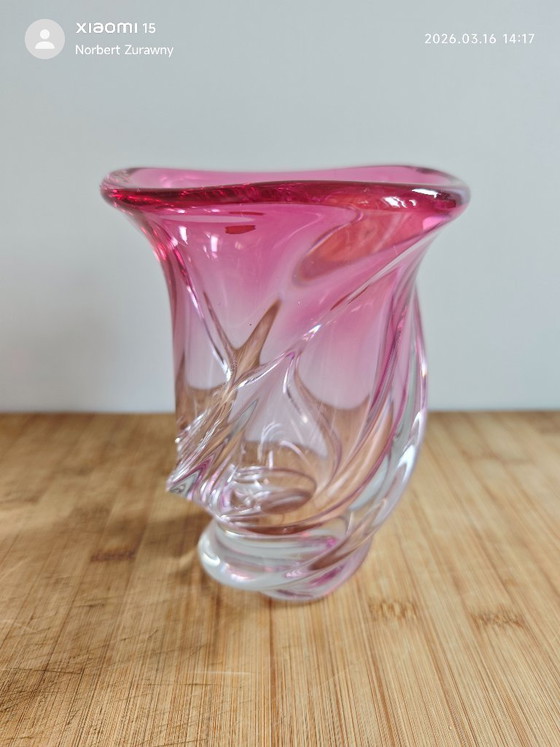 Image 1 of Val Saint Lambert "Vatel" – vintage kristallen vaas, ontwerp Rene Delvenne, 1957